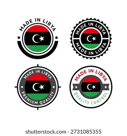 National flag of the State of Libya, set flat vector icons