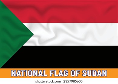 BANDERA NACIONAL DEL EFECTO 3D DE SUDÁN