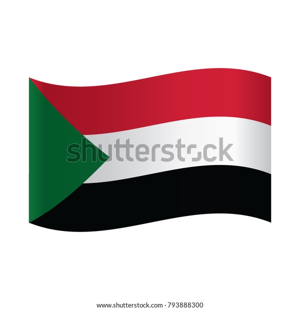 National Flag Sudan Red White Black Stock Vector Royalty Free