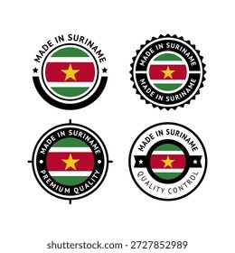 National flag of the Suriname, set flat vector icons