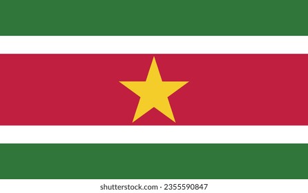 National Flag of Suriname Vector