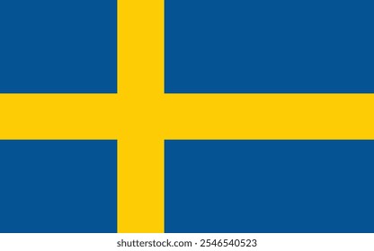 The national flag of Sweden