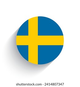 National flag of Sweden icon vector illustration isolated on white background.