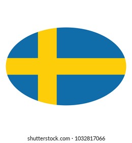 National Flag of Sweden, A Flag Illustration within a Sign of the country of Sweden.