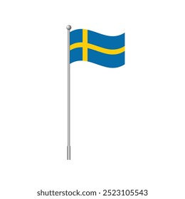 National flag of Sweden. Isolated on white vector illustration.