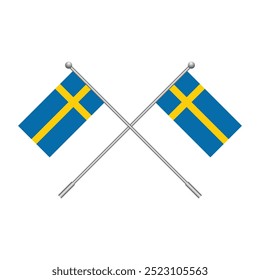 National flag of Sweden. Isolated on white vector illustration.