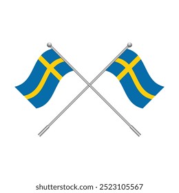 National flag of Sweden. Isolated on white vector illustration.