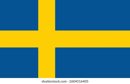 the national flag of Sweden, Sweden flag official size and color standards vector illustration.