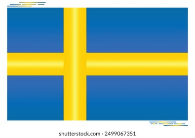 National Flag of Sweden. Swedish flag in Rectangle shape. European Country. Sweden flags isolated on white background. Editable vector EPS available