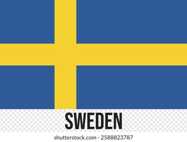 National flag of Sweden that can be used for celebrating Sweden national days. Vector illustration. Swedish flag