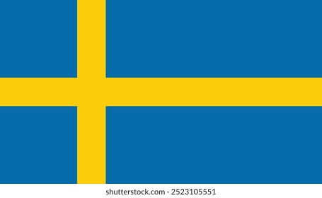 National flag of Sweden. Vector illustration.