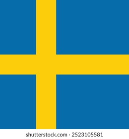 National flag of Sweden. Vector illustration.