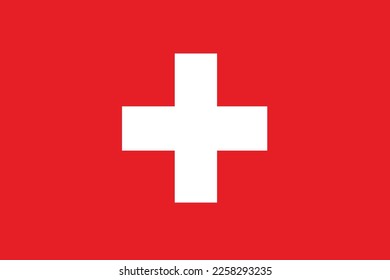 The national flag of Switzerland.