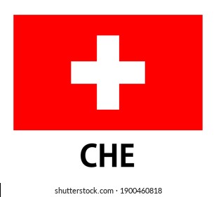 The national flag of the Switzerland. CHE.