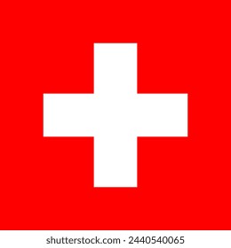 national flag of Switzerland in the original size,colours and proportions