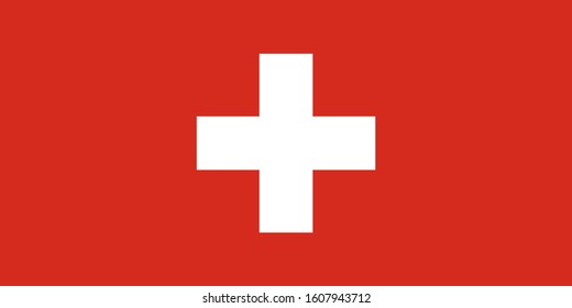 the national flag of switzerland. proportion 1:2