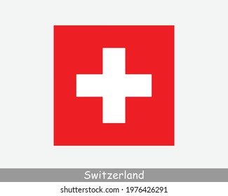 National Flag of Switzerland. Swiss Country Flag. Swiss Confederation Detailed Banner. EPS Vector Illustration Cut File svg