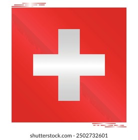 National Flag of Switzerland. Swiss flag in Rectangle shape. European Country. Switzerland flags isolated on white background. Editable vector EPS available