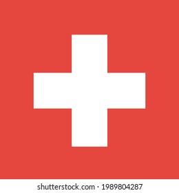 National flag of the Switzerland. Vector illustration.