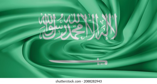 La bandera nacional. El símbolo del estado sobre tela de algodón ondulado. Ilustración vectorial realista.fondo de bandera con textura de tela