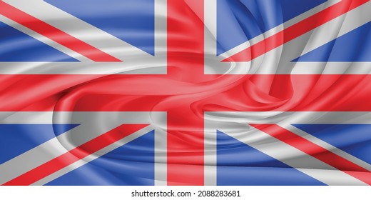 The national flag.The symbol of the state on wavy cotton fabric. Realistic vector illustration.flag background with cloth texture