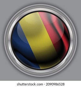 The national flag. The symbol of the state on wavy cotton fabric. Realistic vector illustration.flag background with cloth texture