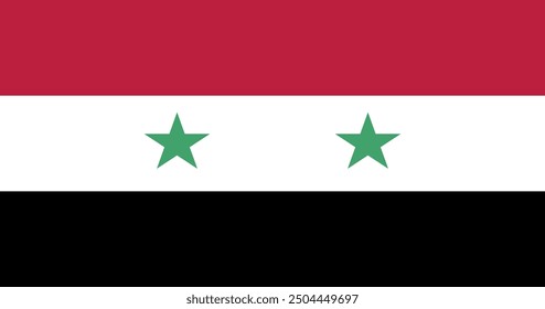 National flag of Syria. Rectangular flag. Vector illustration