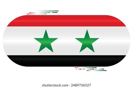 National Flag of Syria. Syrian flag in capsule shape. Middle East Country. Syria flags isolated on white background. Editable vector EPS available