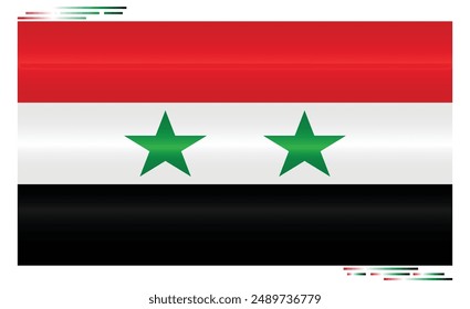 National Flag of Syria. Syrian flag in Rectangle shape. Middle East Country. Syria flags isolated on white background. Editable vector EPS available