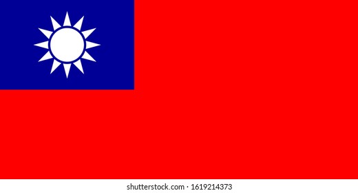 the national flag of taiwan. proportion 1:2