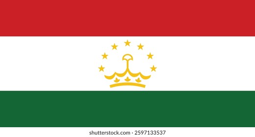 The national flag of Tajikistan