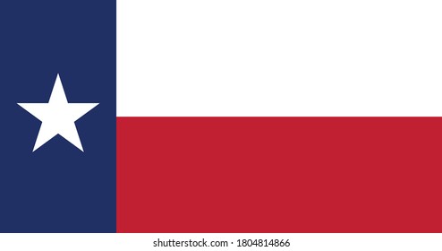 Bandera Nacional de Texas, Ilustración vectorial, Vector de la Bandera de Texas. 