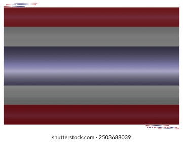 National Flag of Thailand in black shadow. Thai flag in Rectangle shape. Asian Country. Thailand flags isolated on white background. Editable vector EPS available