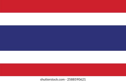 National flag of Thailand , flag of Thailand flat design , vector and digital illustrations