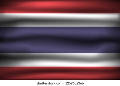 National Flag of Thailand TH. Front view, official colors and correct proportion. Realistic vector illustration.