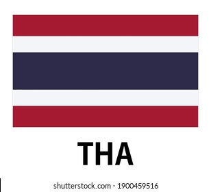 The national flag of the Thailand. THA.
