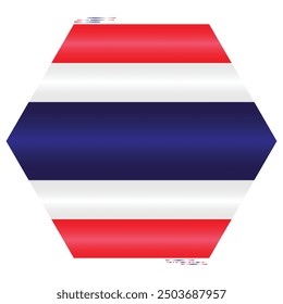 National Flag of Thailand. Thai flag in polygon shape. Asian Country. Thailand flags isolated on white background. Editable vector EPS available