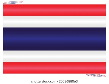 National Flag of Thailand. Thai flag in Rectangle shape. Asian Country. Thailand flags isolated on white background. Editable vector EPS available