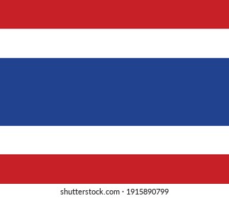 National flag of Thailand. Vector illustration.
