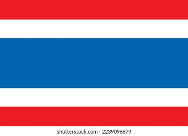 National flag of Thailand. Vector illustration.