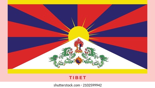 The national flag of Tibet Flag. Vector illustration of Tibet Flag, Vector of Tibet flag.