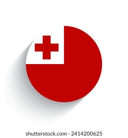 Indicador nacional de la ilustración vectorial del icono de Tonga aislada en fondo blanco.