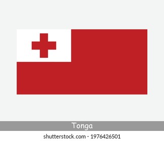 National Flag of Tonga. Tongan Country Flag. Kingdom of Tonga Detailed Banner. EPS Vector Illustration Cut File svg