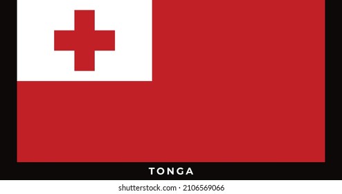 Bandera nacional de Tonga. Ilustración vectorial de la bandera de Tonga, vector de la bandera de Tonga.