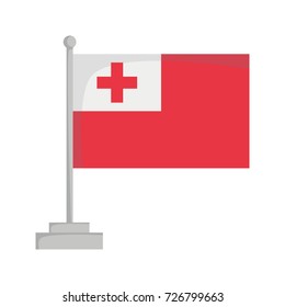 National flag of Tonga Vector Illustration