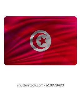 National flag of Tunisia in modern design style.