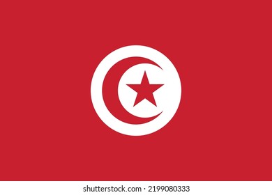 National Flag of Tunisia in vector format. Colors and Proportion are based on official specifications.