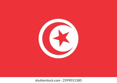 National flag of Tunisia, vector image
