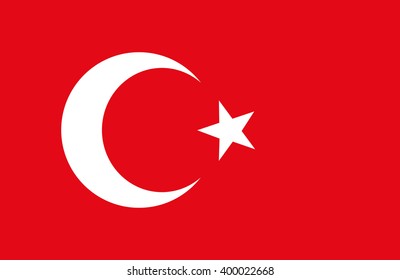 The national flag of Turkey.