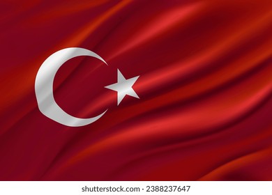 National flag of Turkey. 3d vector illustration

